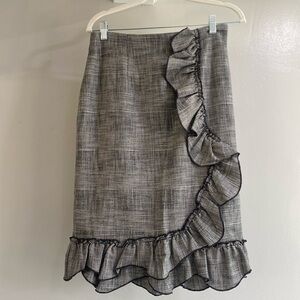 Rebecca Taylor houndstooth knee length skirt